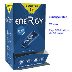 4T. «ENERGY» Blue Papel de liar Regular Expositor con 100 libritos con 50 hojas