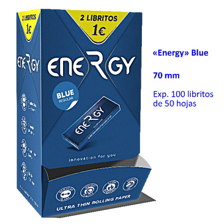 4T. «ENERGY» Blue Papel de liar Regular Expositor con 100 libritos con 50 hojas