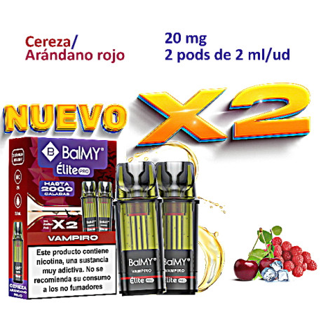 4T. Vampire 20 mg. «BALMY ÉLITE PRO» 2 Pod recarga