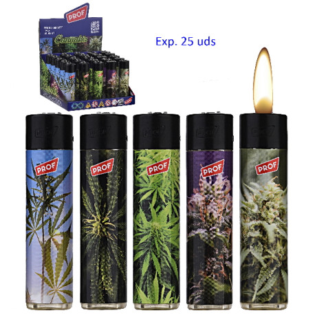 3T. Expositor con 25 encendedores piedra «Prof » Leaf