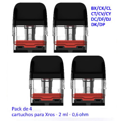 4T. Pod 0.6 ohm Xros Series Corex 3.0 2ml. Pack de 4 pcs