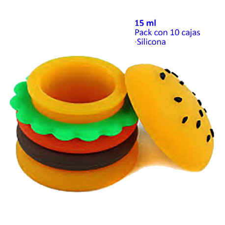 3T. Pack con 10 Cajas de silicona  «Burger» 15 ml.