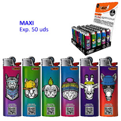 4T. Expositor con 50 encendedores «BIC» Maxi «Reality»