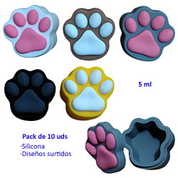 3T. Pack con 10 Cajas de silicona  «Huella» 5 ml. Colores surtidos