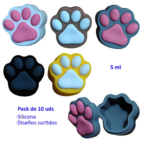 3T. Pack con 10 Cajas de silicona  «Huella» 5 ml. Colores surtidos