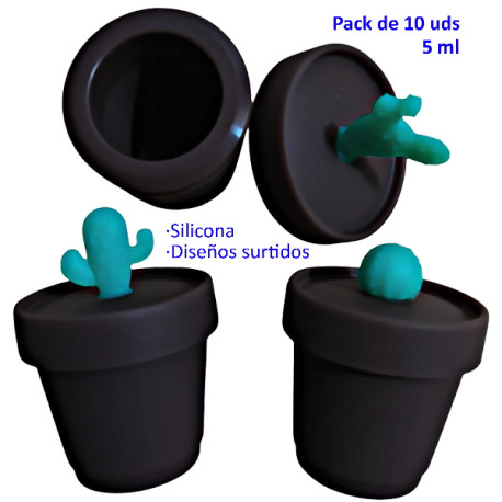 3T. Pack con 10 Cajas de silicona  «Maceta» 5 ml.