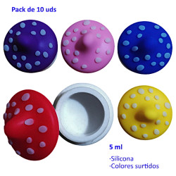 3T. Pack con 10 Cajas de silicona  «Seta umbonada» 5 ml. colores surtidos