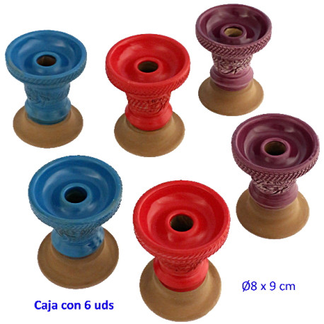 3T. Caja con 6 cazoletas de barro «COLORS»