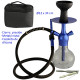 1T. 34 cm Shisha azul de aluminio con base de cristal