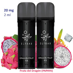 9T. Dragon Fruit Ice 20 mg. 2 pods recarga  «Elfbar ELFA PRO V2»