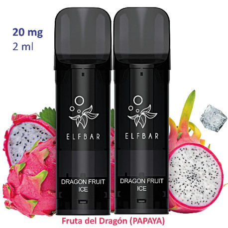 9T. Dragon Fruit Ice 20 mg. 2 pods recarga  «Elfbar ELFA PRO V2»