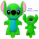 3T. 12 cm. Pipa de cristal y silicona  «Stitch» verde