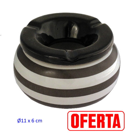5T. Cenicero de mesa rayas