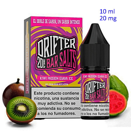 4T. 10ml 20 mg. Kiwi Passion Guava Ice Sales de nicotina «Drifter Bar Salts»