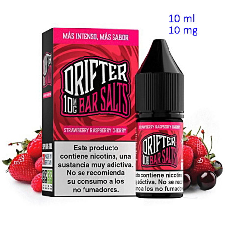 4T. 10ml 10 mg. Strawberry Raspberry Cherry Sales de nicotina «Drifter Bar Salts»