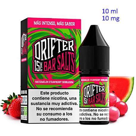 4T. 10ml 10 mg.  Watermelon Strawberry Bubblegum Sales de nicotina «Drifter Bar Salts»