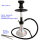 1T. 46 cm Shisha negra de aluminio con base de cristal