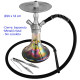 1T. 33 cm Shisha plata de aluminio con base de cristal