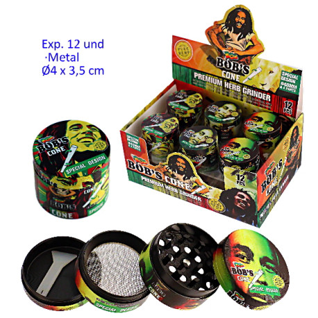 1T. Ø4 cm. Expositor con 12 grinders de metal