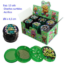 1T. Ø6 cm. Expositor con 12 grinders acrílicos