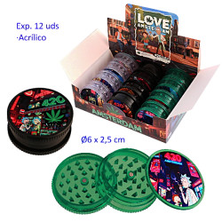 1T. Ø6 cm. Expositor con 12 grinders acrílicos