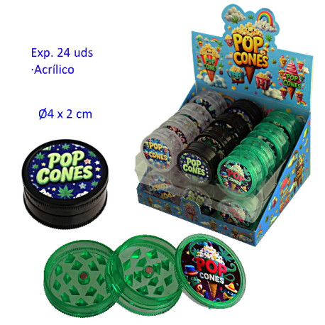 1T. Ø4 cm. Expositor con 24 grinders acrílicos
