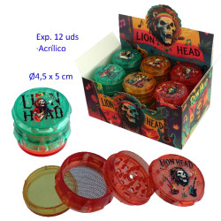 1T. Ø4,5 cm. Expositor con 12 grinders acrílicos