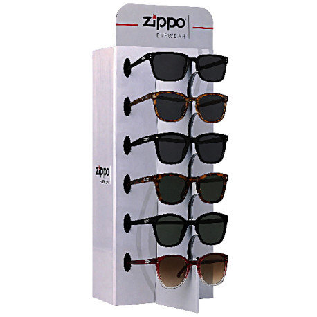 3T. Expositor con 9 gafas del sol «Zippo» UV400 para 6 gafas de sol
