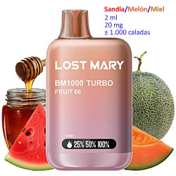 4T. Fruit 66 20 mg. «Lost Mary BM1000 TURBO» Vaper desechable