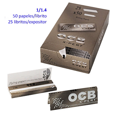 4T. «OCB» «X-Pert» grey Display with 25 rolling paper books