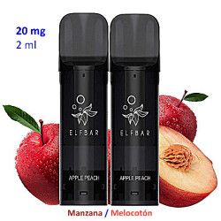 9T. Apple Peach 20 mg. 2 pods recarga  «Elfbar ELFA PRO V2»