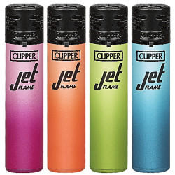4T. Clipper «METALLIC GRADIENT 10» Jet flame Expositor con 48 encendedores