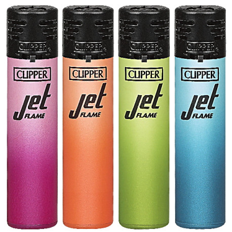 4T. Clipper «METALLIC GRADIENT 10» Jet flame Expositor con 48 encendedores