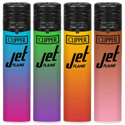 4T. Clipper «METALLIC GRADIENT 12» Jet flame Expositor con 48 encendedores