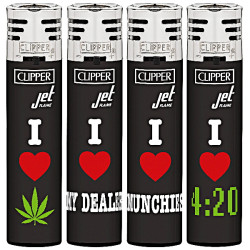 4T. Clipper «I LOVE» Jet flame Expositor con 48 encendedores