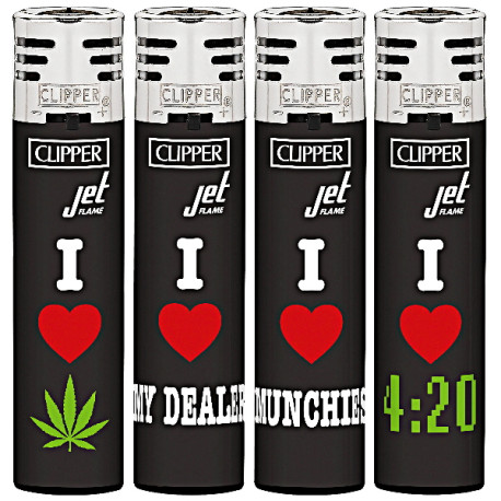 4T. Clipper «I LOVE» Jet flame Expositor con 48 encendedores