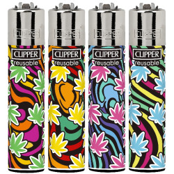 4T. Clipper «FLOW GRASS» Exp. 48 encendedores