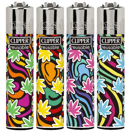 4T. Clipper «FLOW GRASS» Exp. 48 encendedores