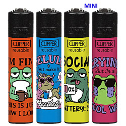 4T. Mini «Clipper» «FUNNY FROGS» Exp. 48 encendedores