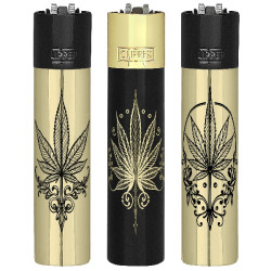 4T. Clipper «WEED TATTOO» Exp. 12 encendedores con estuche de metal