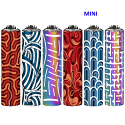 4T. Mini Clipper «GLOW PATTERN» Exp. 30 encendedores con funda metal