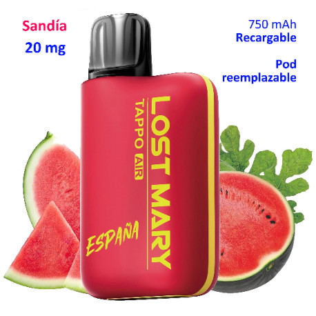 9T. Kit Watermelon 20 mg. «Lost Mary TAPPO» SPAIN EDITION recargable
