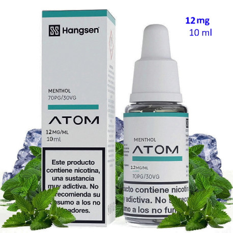 4T. e-liquid Menthol 12 mg. «Hangsen Atom» envase con 10 ml.