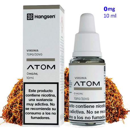 4T. e-liquid Virginia 0 mg. «Hangsen Atom» envase con 10 ml.