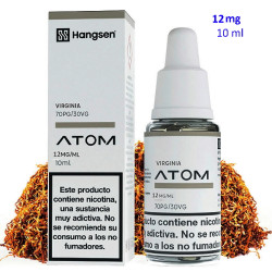 4T. e-liquid Virginia 12 mg. «Hangsen Atom» envase con 10 ml.