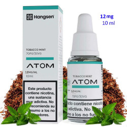 4T. e-liquid Tobacco Mint 12 mg. «Hangsen Atom» envase con 10 ml.