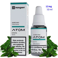 4T. e-liquid Super Mint 12 mg. «Hangsen Atom» envase con 10 ml.