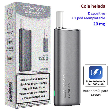 9T. Kit Grey Cola Ice 20 mg. «OXVA SlimStick» recargable