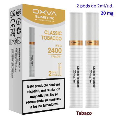 9T. Classis Tobacco 20 mg. 2 pods recarga «OXVA SlimStick»