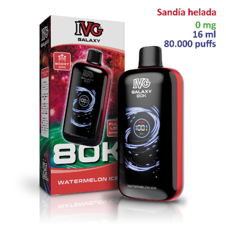 5T. Watermelon Ice 0 mg. «IVG Galaxy 80K » Vaper desechable